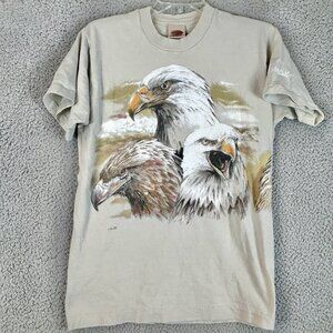 Vintage Bald Eagle‎ Shirt Size M  Single Stitch Double Sided Made In USA 90s